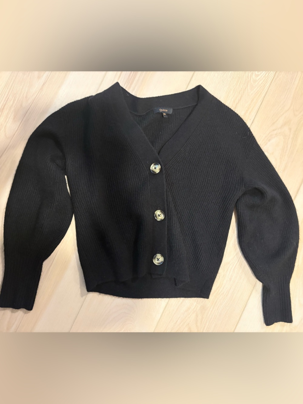 Quince Wool Alpaca Blend Ribbed Cardigan